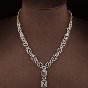 18kt rose gold designer diamond necklace