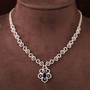 18kt rose gold designer diamond necklace