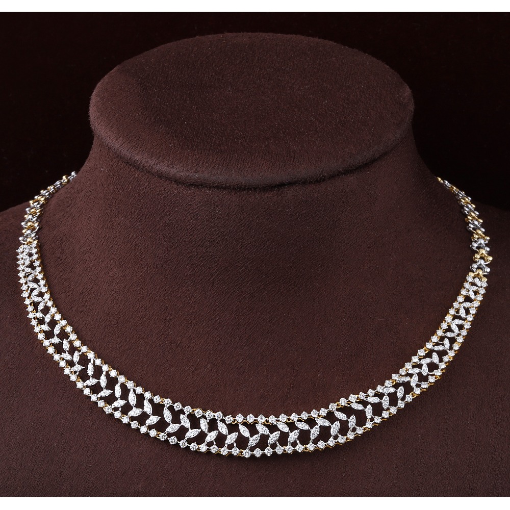 18kt rose gold designer diamond necklace