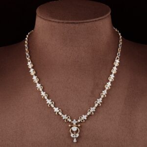 18kt yellow gold designer diamond necklace