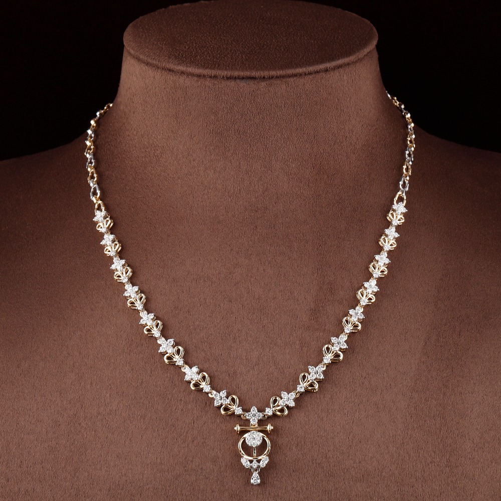 18kt yellow gold designer diamond necklace