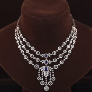 18kt rose gold designer diamond necklace