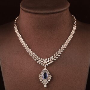 18kt rose gold designer diamond necklace