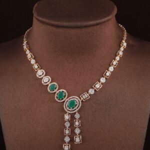 18kt rose gold designer diamond fancy necklace