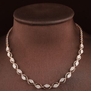 18kt rose gold designer diamond fancy necklace