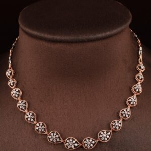 18kt rose gold designer diamond necklace