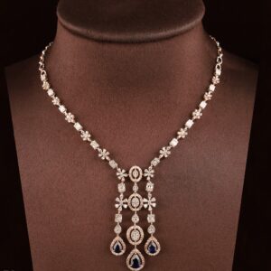 18kt rose gold designer diamond necklace