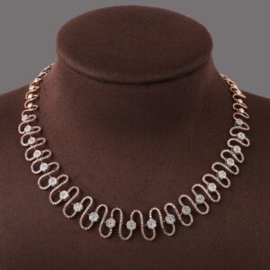 18kt rose gold designer diamond fancy necklace