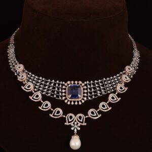 18kt rose gold designer diamond fancy necklace