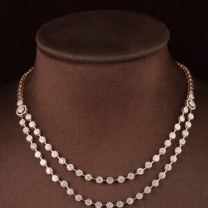 18kt rose gold designer diamond necklace