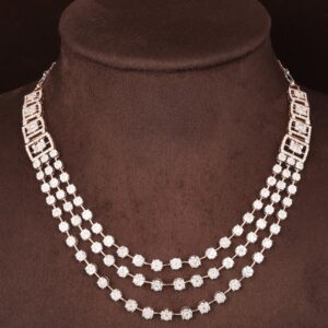 18kt rose gold designer diamond necklace