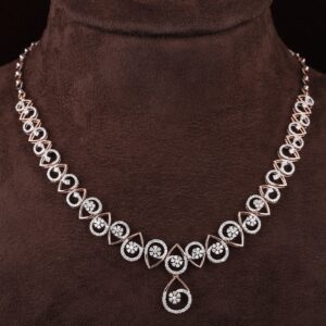 18kt rose gold designer diamond fancy necklace