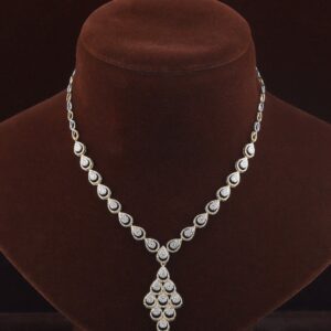 18kt rose gold designer diamond necklace