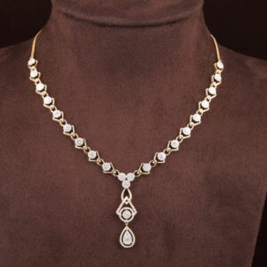18kt rose gold designer diamond necklace