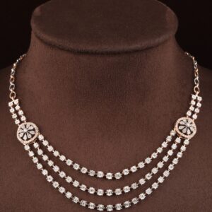 18kt rose gold drop shaped diamond necklace