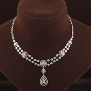 18kt rose gold designer diamond necklace