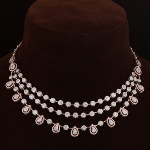 18kt rose gold designer diamond fancy necklace