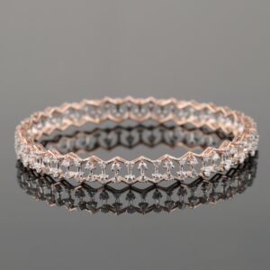 18kt rose gold designer diamond bangle