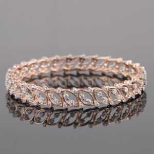 18kt rose gold designer diamond bangle
