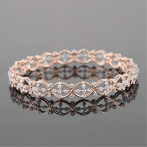 18kt rose gold designer diamond bangle