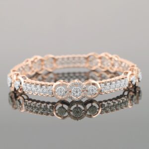 18kt rose gold designer diamond bangle