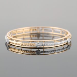 18kt yellow gold designer diamond bangle