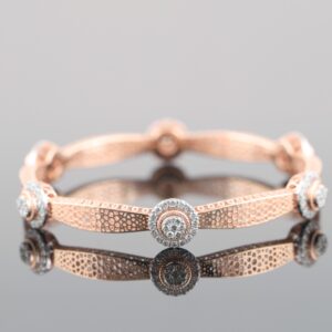 18kt rose gold designer diamond bangle