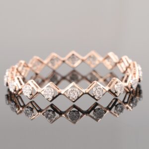 18kt rose gold designer diamond bangle