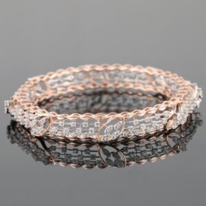 18kt rose gold designer diamond bangle