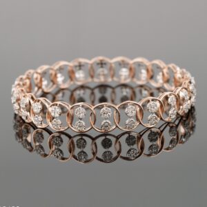 18kt rose gold designer diamond bangle