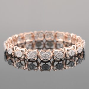 18kt rose gold designer diamond bangle