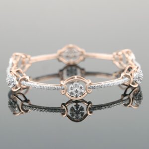 18kt rose gold designer diamond fancy bangle