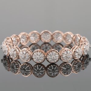 18kt Rose gold designer diamond bangle