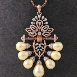 18kt rose gold diamond fancy pendant