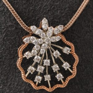18kt rose gold diamond fancy pendant