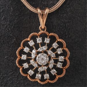 18kt rose gold designer diamond pendant