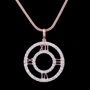 18kt rose gold designer diamond pendant