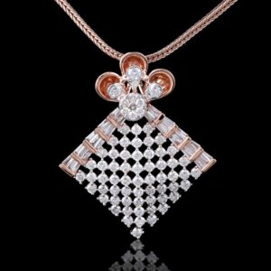 18kt rose gold designer diamond pendant