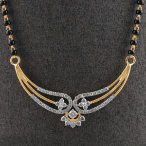 18kt yellow gold designer diamond fancy mangalsutra