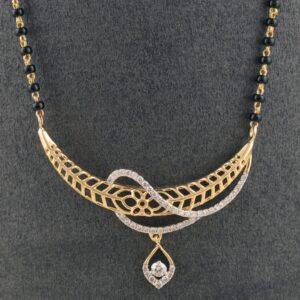 18kt drop shaped diamond fancy mangalsutra