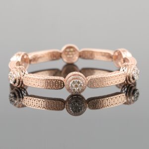 18kt rose gold designer diamond bangle
