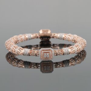 18kt rose gold designer diamond bangle