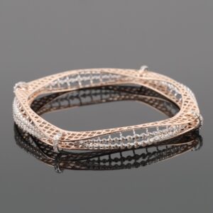 18kt rose gold designer diamond bangle