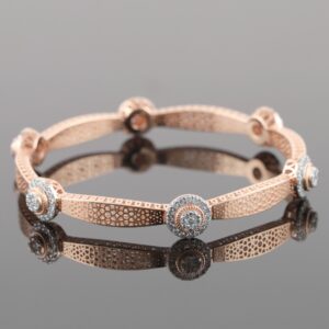 18kt rose gold designer diamond bangle