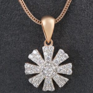 18kt rose gold designer diamond pendant