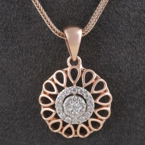 18kt rose gold designer diamond pendant