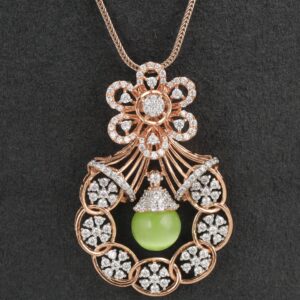 18kt rose gold diamond pendant