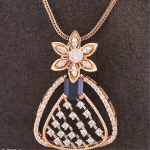 18kt pan shaped diamond pendant