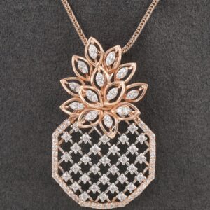 18kt pan shaped diamond pendant