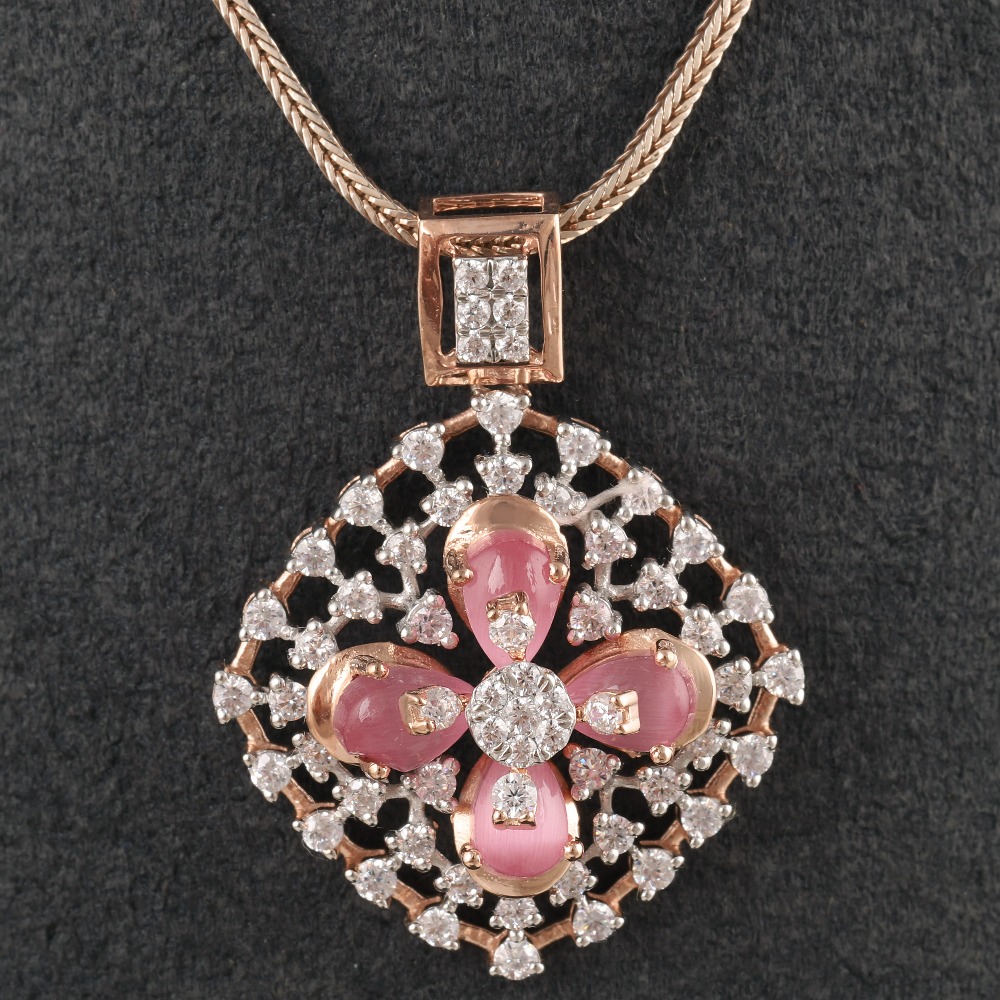 18kt rose gold diamond pendant